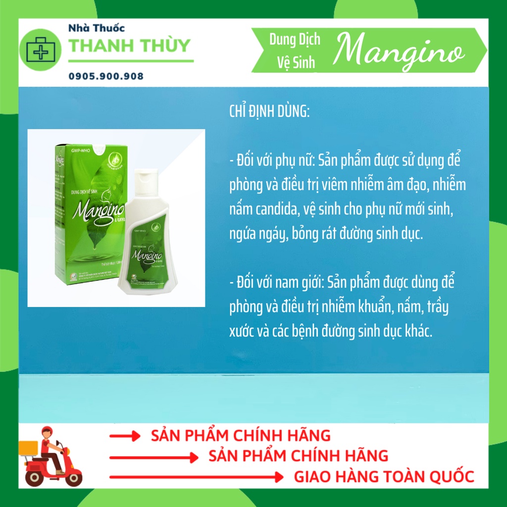 Dung Dịch Vệ Sinh MANGINO VIM  [Chai 120ml] Chiết Xuất Lá Xoài