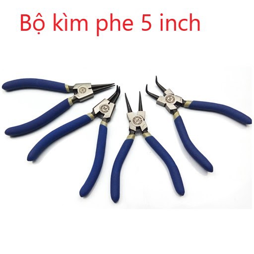 Bộ kìm phanh, Bộ kìm phe thẳng mở trong - mở ngoài 5inch C-mart