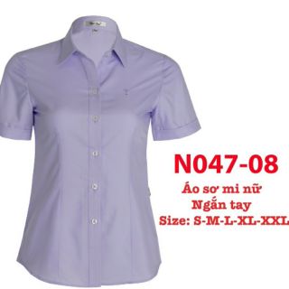 Áo Sơ Mi Thái Hòa Màu Tim Trơn tay ngắn N047-08
