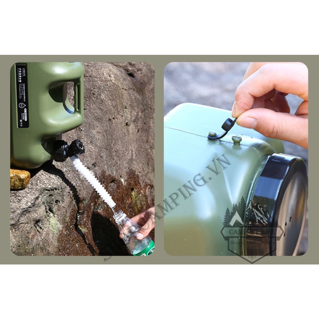 Bình đựng nước CLS 18L xanh rêu, thùng đựng nước dã ngoại cắm trại, du lịch - Camping VietNam