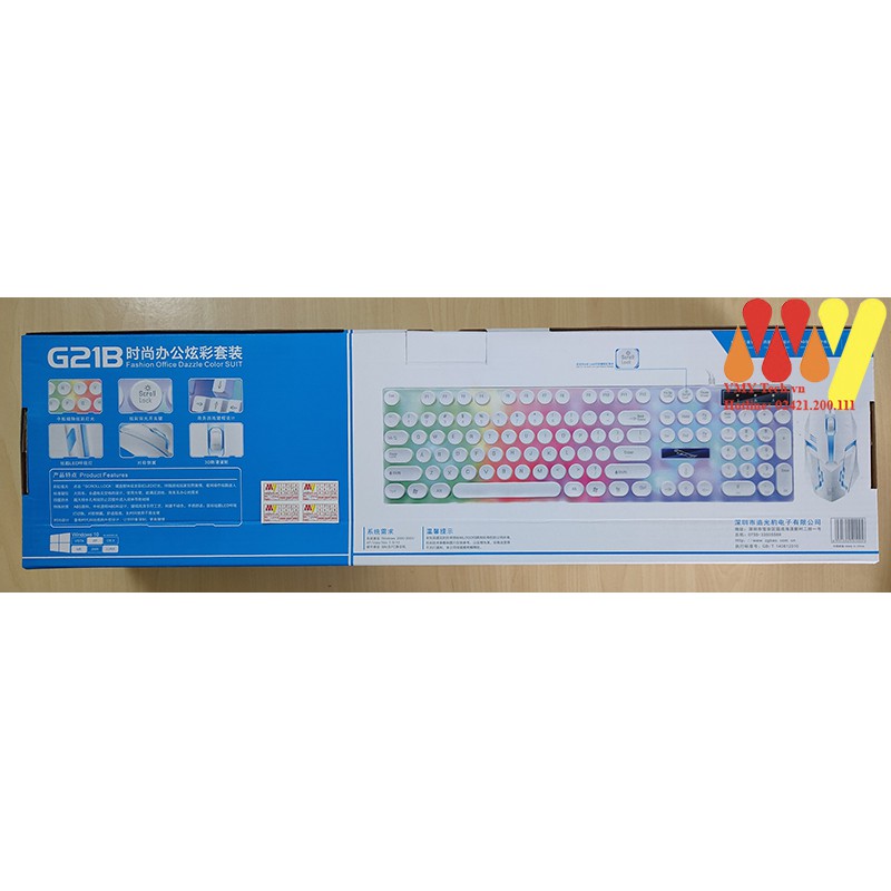 Bộ phím chuột Chuyên Game giả cơ G21 Led 7 Màu NEW 100%