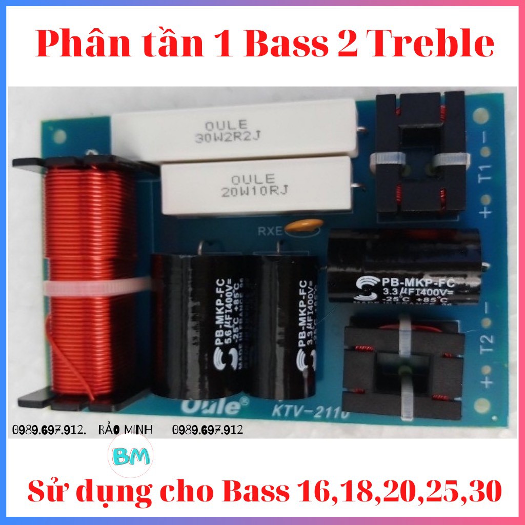 MẠCH PHÂN TẦN LOA 1 BASS 2 TREBLE KT2110 - PHÙ HỢP CHO BASS 16 18 20 25 30