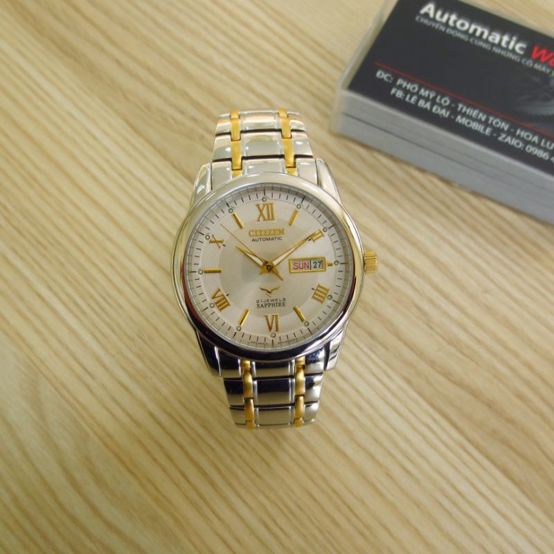 Đồng hồ cơ nam CITIZEN nhật bãi chính hãng máy cơ tự động tích cót khi đeo