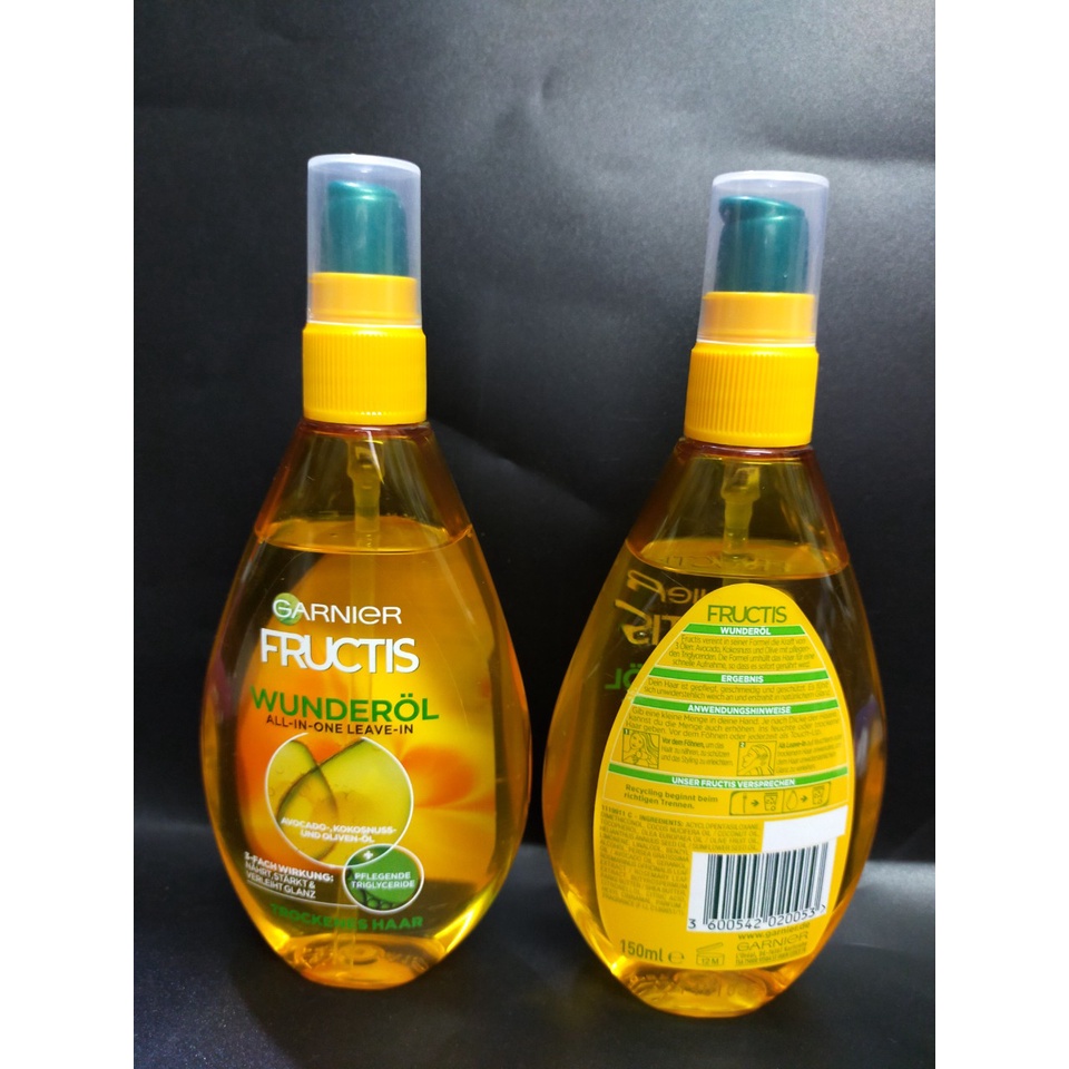 Dầu dưỡng tóc Garnier Fructis Wunder Ol Hitzeschutz & Anti Frizz