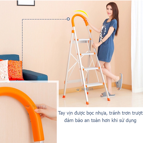 Thang ghế Inox gia đình - xếp gọn - Chính hãng NIKITA