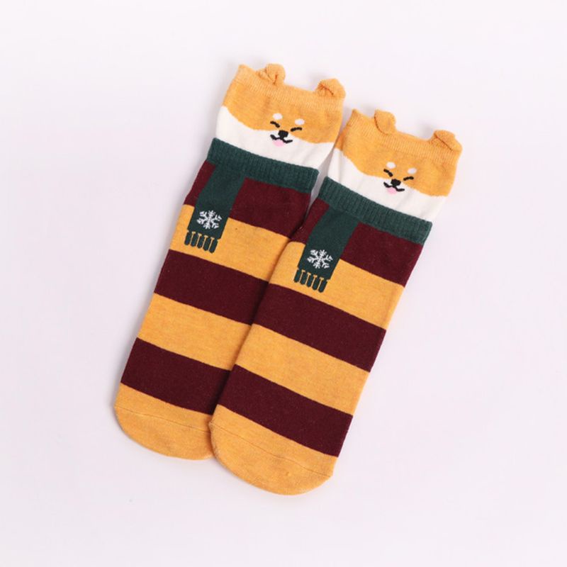 5 Đôi Tất Chân In Hình Thú Hoạt Hình 3D Cho Nữ