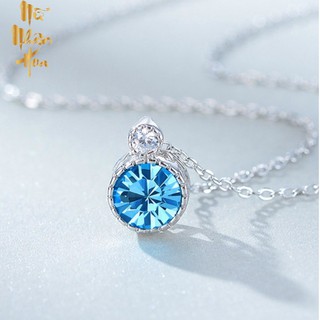 Vcs007 vòng cổ bạc quả cầu pha lê
