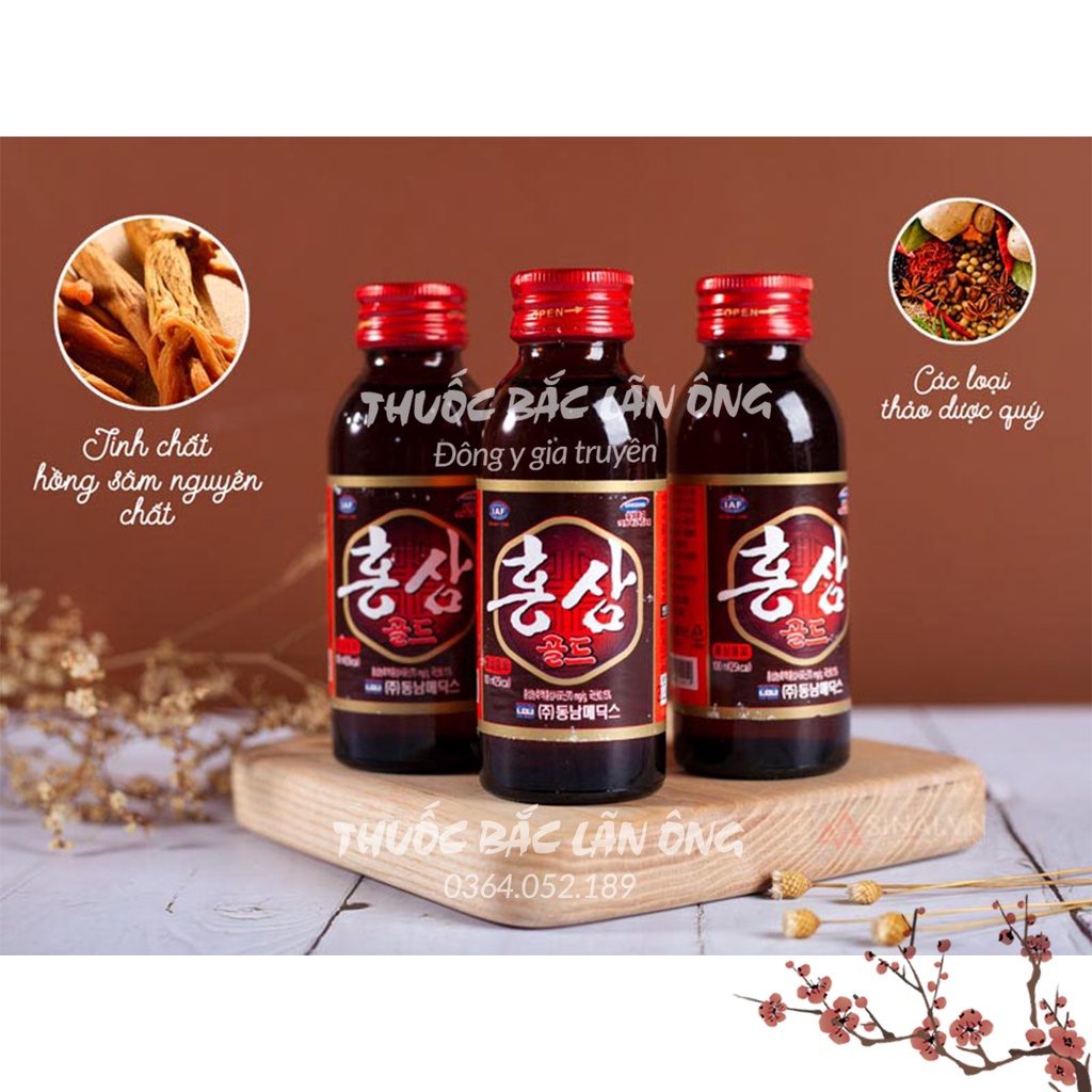 Nước hồng sâm giải khát Hàn Quốc (10 chai x 100ml) - Thuốc Bắc Lãn Ông