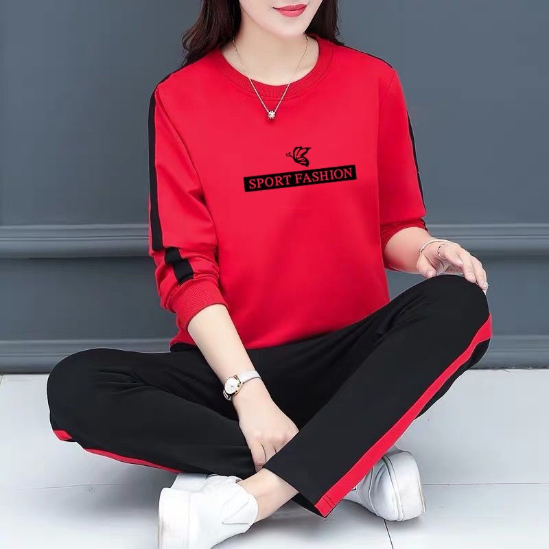 Bộ quần áo thể thao cổ tròn thời trang xuân hè 2021 dành cho nữ