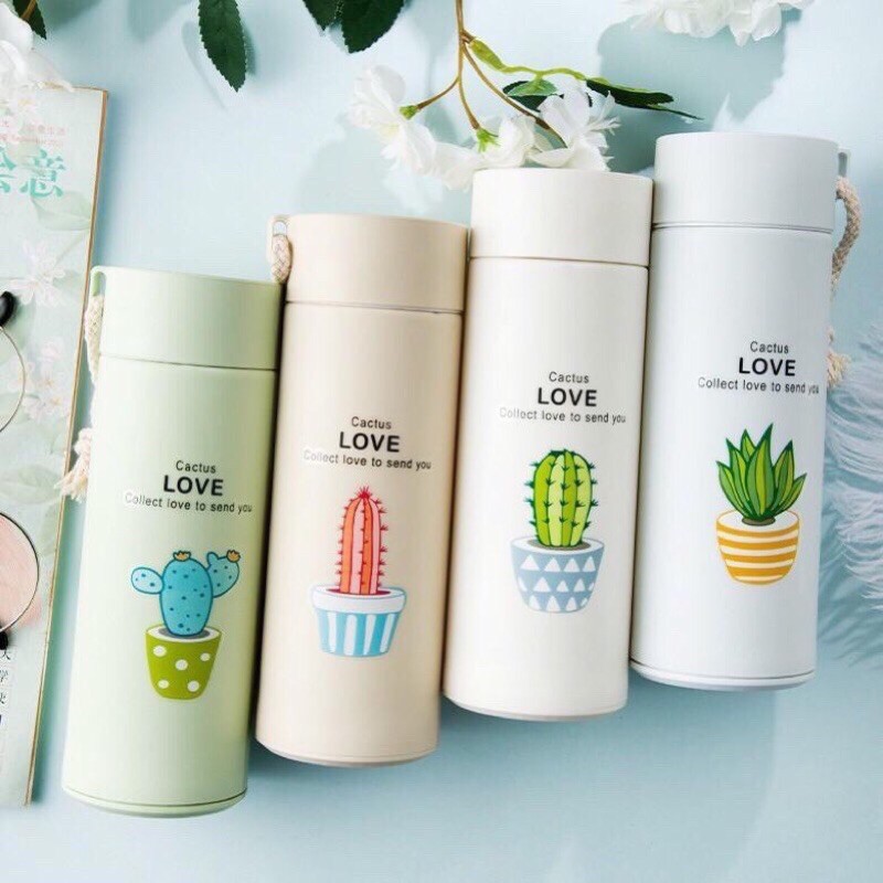 Bình đựng nước thuỷ tinh xương rồng dễ thương