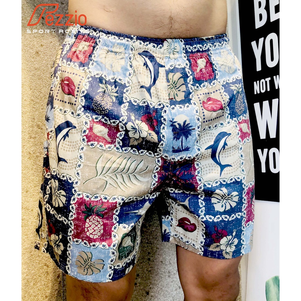 Quần đùi mặc nhà, quần đùi ngủ nam có túi chất kate nam cotton mềm mát chính hãng Fezzio