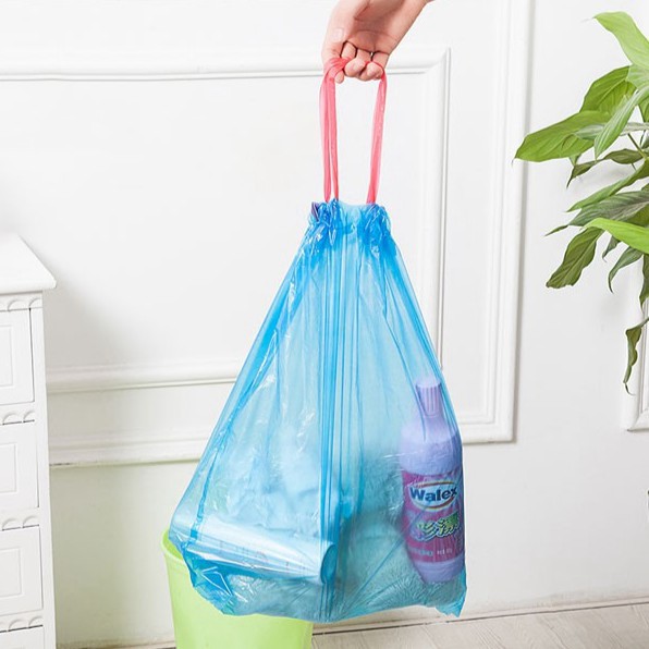 Cuộn 14 chiếc túi đựng rác có dây rút tiện lợi cho gia đình