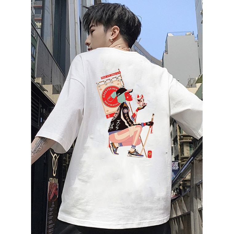 Áo thun tay lỡ form rộng nam phong cách Samurai thời trang cá tính vải dày mịn BST20