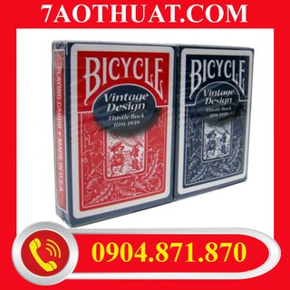 Bài Mỹ ảo thuật bicycle USA cao cấp : Bicycle Playing Cards Vintage 1891 to 1939 Thistle Back ( xanh )