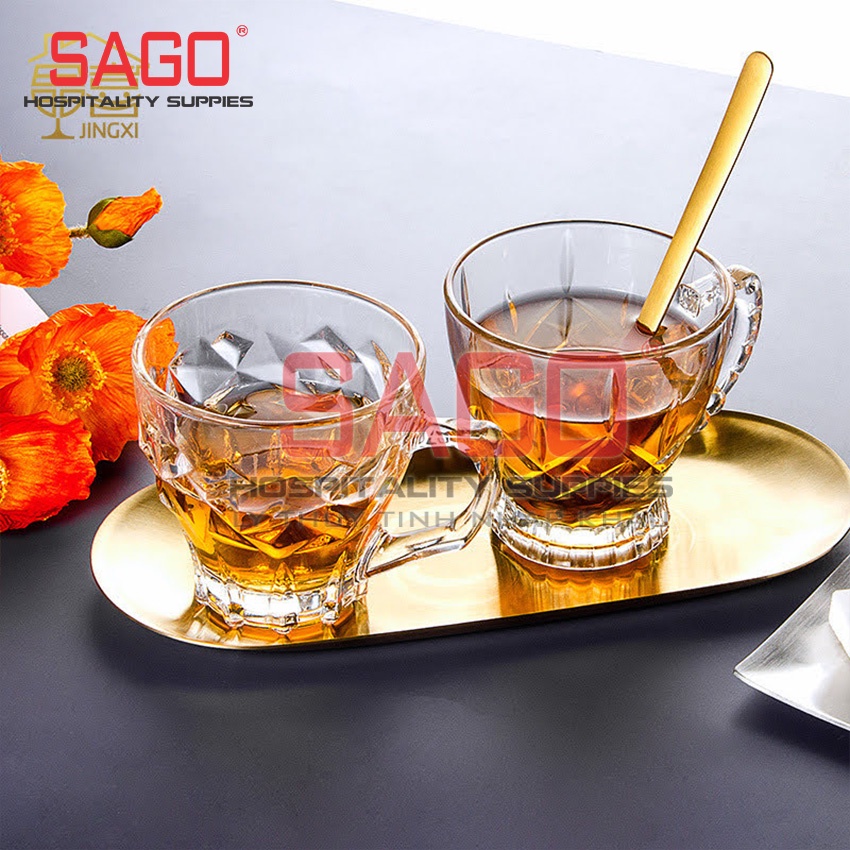 Ly Thủy Tinh , Cốc Thủy Tinh Có Quai Deli Tea glass | Tùy Chọn Dung Tích , Họa Tiết