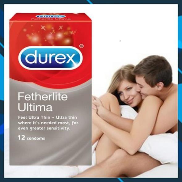 Bao cao su Durex Fertherlite, siêu mỏng nhiều gel bôi trơn hộp, kéo dài thời gian quan hệ 12 chiếc thăng hoa cảm xúc