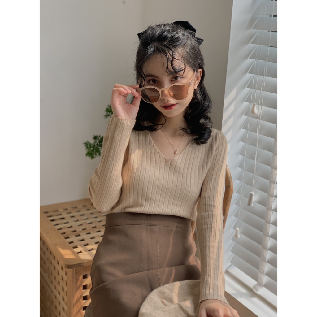 áo len gân cổ V LEN58 1994closet