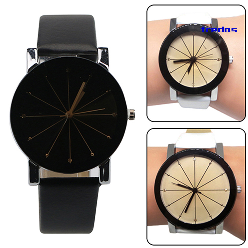 Watch Easy Round Dial Alloy Couple Quartz Wristwatch for Festival Gift