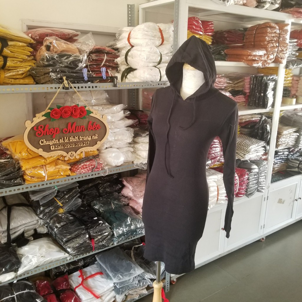 (VIDEO+HÌNH THẬT) Đầm Body Tay Dài Kèm Mũ Sau Lưng | BigBuy360 - bigbuy360.vn