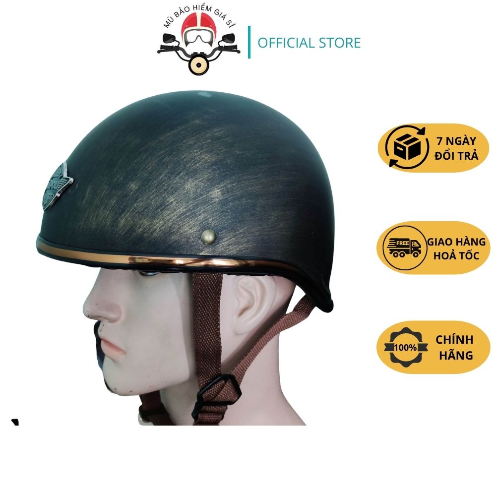 Mũ bảo hiểm nửa đầu NAPOLI N120 Gangster - Màu Đen Nhám , Xước Nhám Size