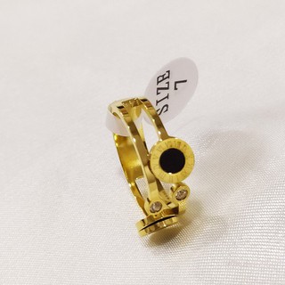 Nhẫn Nữ Mặt Tròn Đen Titan Ko Đen TT 2648