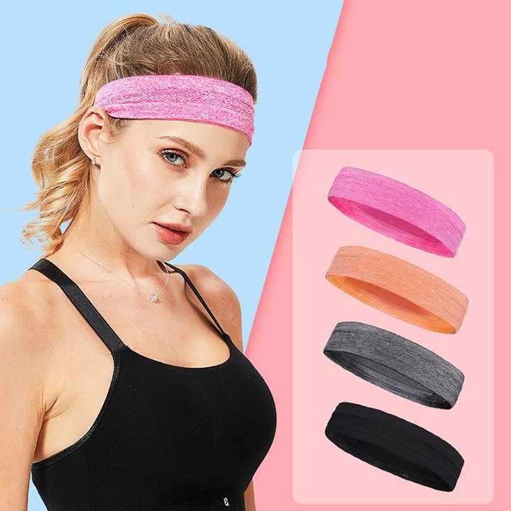 Băng đô thể thao headband cotton đeo trán thấm chặn mồ hôi chống trượt co giãn thời trang bản 5cm sb
