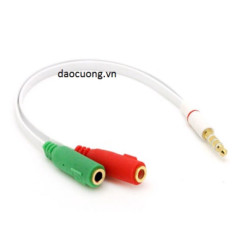 DÂY CHIA TÁCH ÂM THANH TAI NGHE MICRO 3,5 MM LI ĐỰC RA 2 CỔNG CÁI HỖ TRỢ DÙNG TAI MICRO GHI ÂM NGOÀI CHO ĐIỆN THOẠI PC