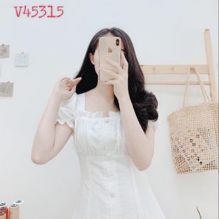 ❤️ ĐẦM TRẮNG NÚT CỔ VUÔNG ❤️