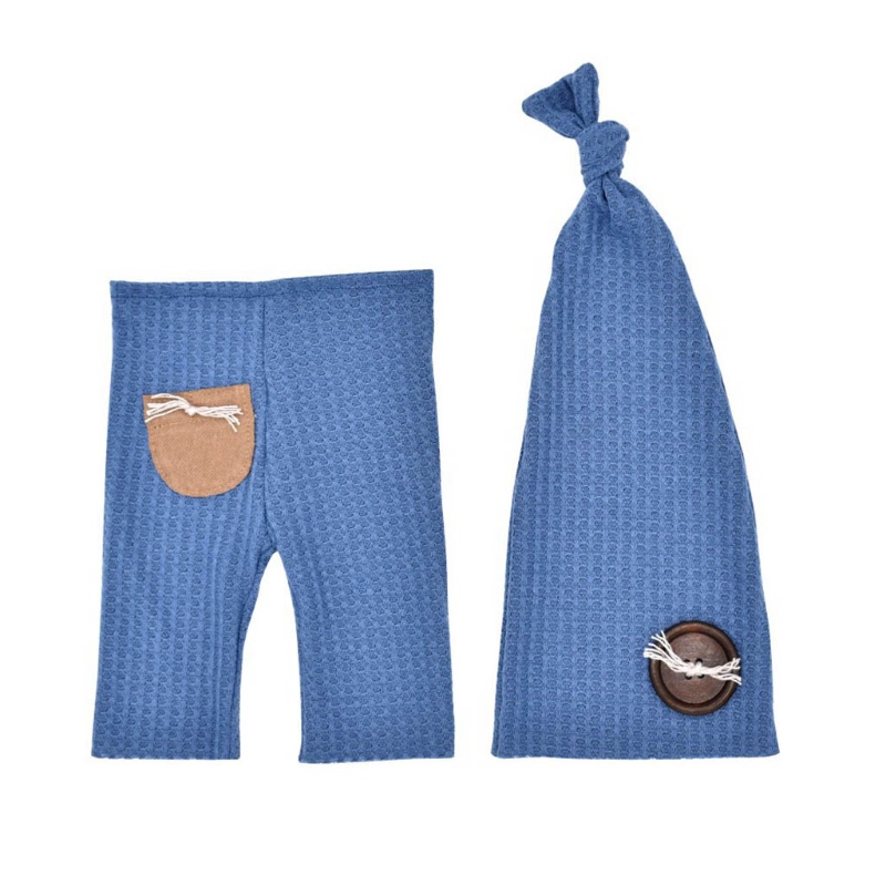 Set 2 Mũ Beanie Dệt Kim Thiết Kế Đuôi Dài Thời Trang Cho Bé Sơ Sinh