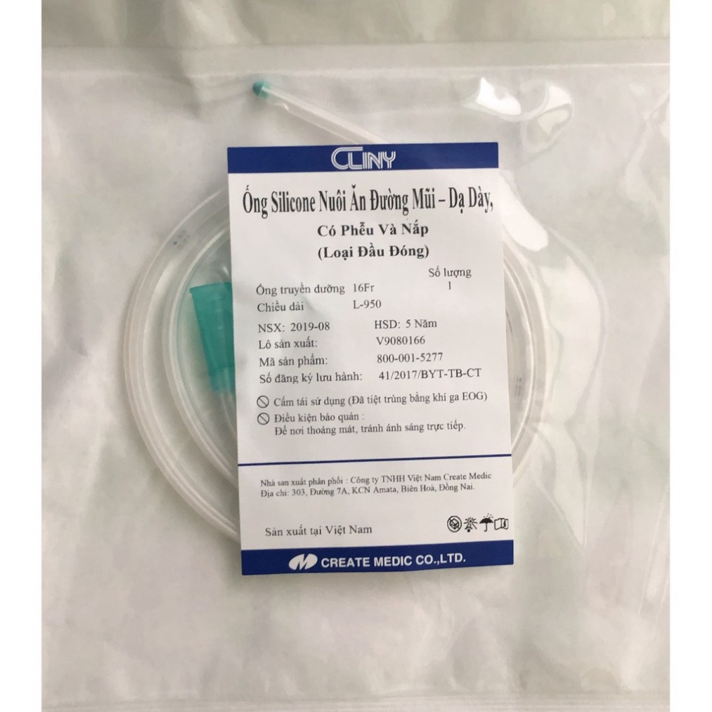 Dây nuôi ăn silicone sử dụng dài ngày hãng CLINY Nhật Bản, dây nuôi ăn một tháng