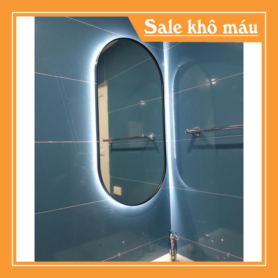 Gương oval khung đen👄SALE OFF👄Gương treo tường bầu dục khung kim loại đen