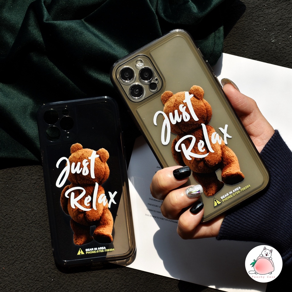 Ốp Điện Thoại Trong Suốt Họa Tiết Gấu Teddy Dễ Thương Dành Cho iPhone 14 13 12 11 Pro Max Xr Xs X 7 8 Plus