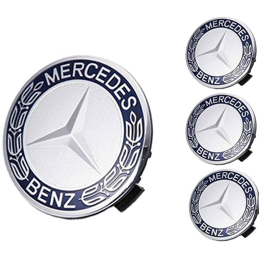 Logo Chụp Mâm Bánh Xe Ô Tô Mercedes Benz Đường Kính 75mm