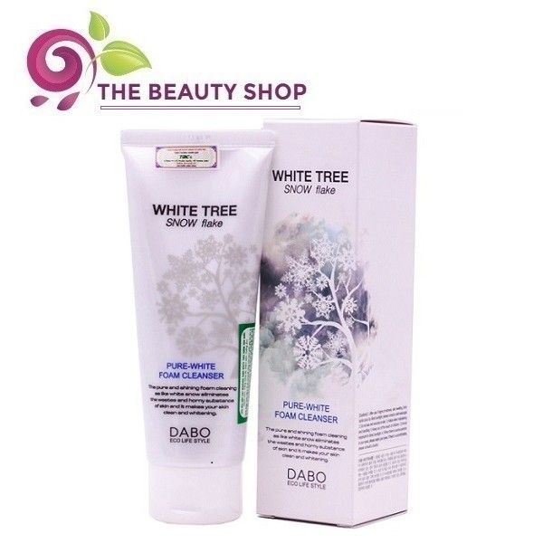 Sữa rửa mặt Dabo White Tree Snow Flake Cây Tuyết Trắng có hạt massage 150ml