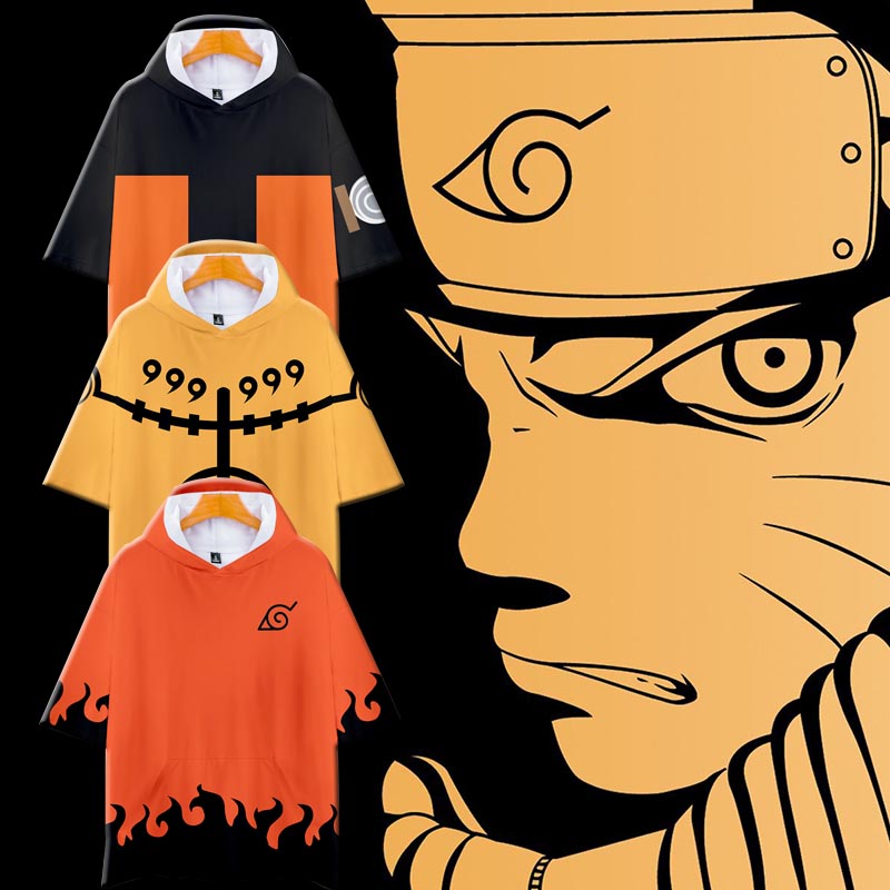Áo Khoác Hoodie Tay Ngắn In Họa Tiết NARUTO Akatsuki YT3 Kích Thước Lớn Cho Dịp Halloween