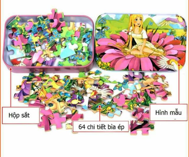 Hộp ghép tranh 3D 60 chi tiết cho bé
