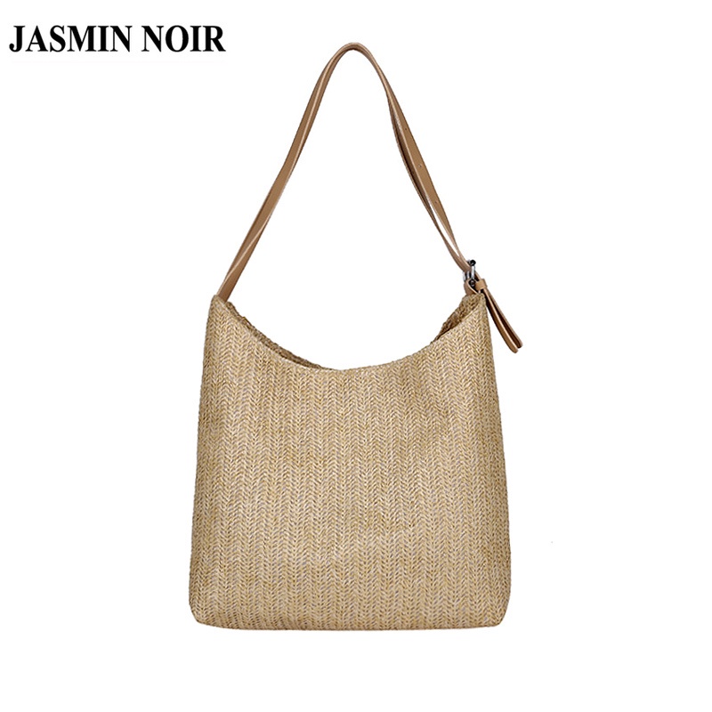 Túi Đeo JASMIN NOIR Vai Đan Rơm Thiết Kế Đơn Giản Phong Cách Retro Cho Nữ