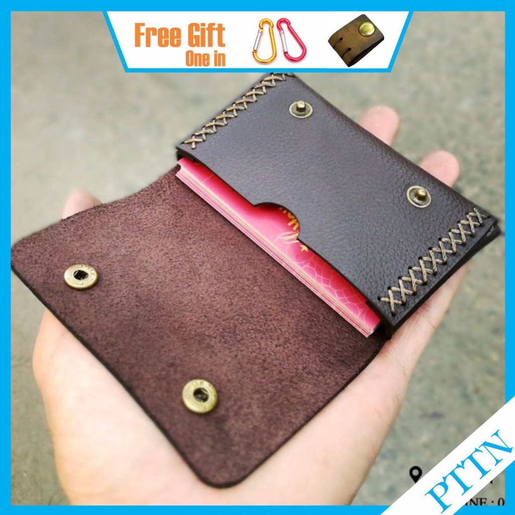 Ví nam da bò, Ví đựng thẻ ATM, name card da bò handmade -NC12
