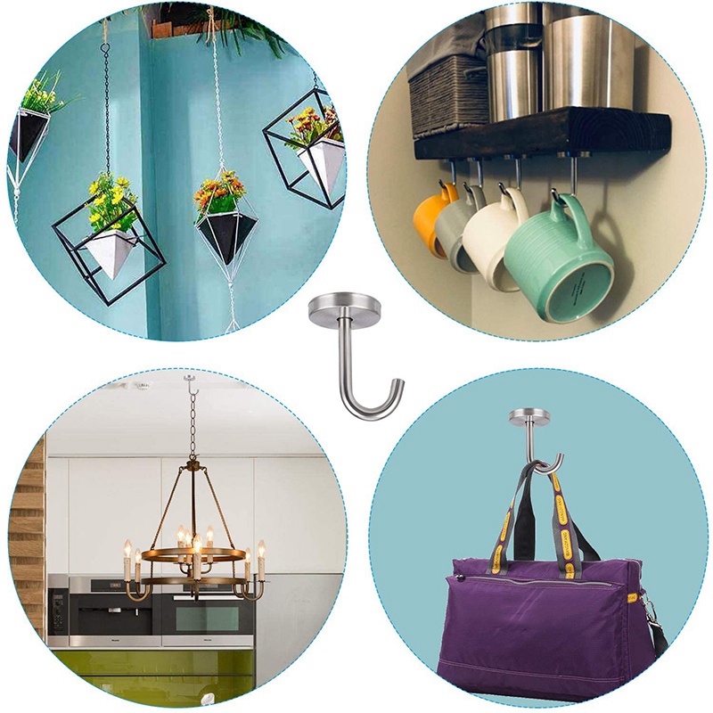 Set 5 Móc Treo Đồ Gắn Trần Nhà Bằng Thép Không Gỉ