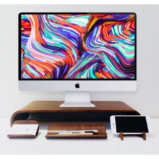 Kệ Màn Hình Gỗ Walnut và Combo PlyConcept Desk Set: Phone Holder, NameCard Holder, Pen Tray