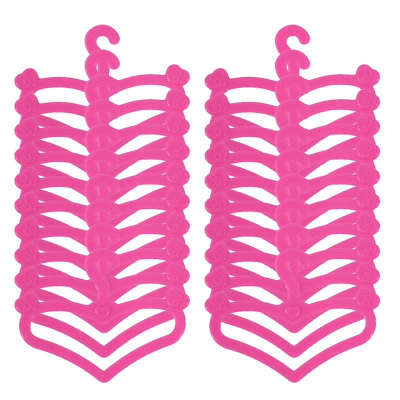 Set 20 Móc Treo Quần Áo Búp Bê Bằng Nhựa