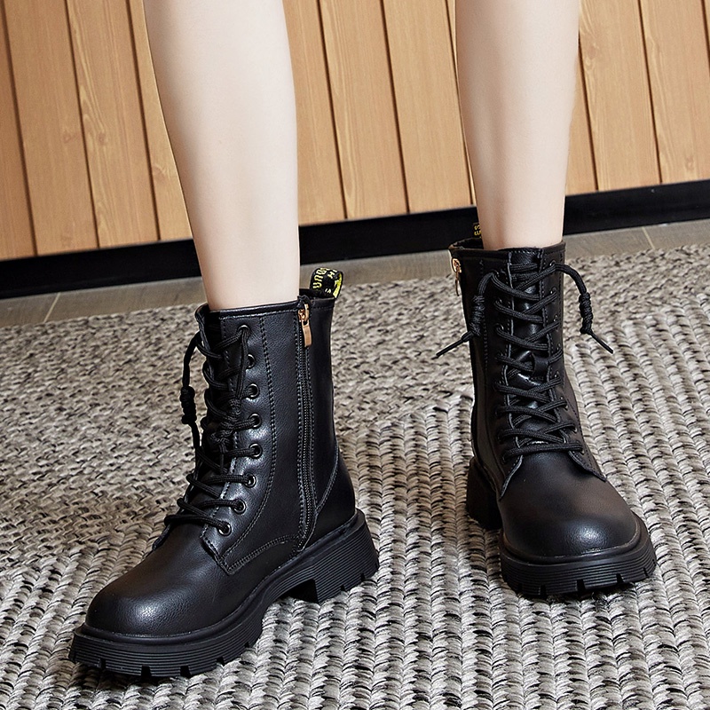 Martin boots new boots platform giày nữ phong cách anh phong cách ins mùa thu và mùa đông phiên bản hàn quốc giày da