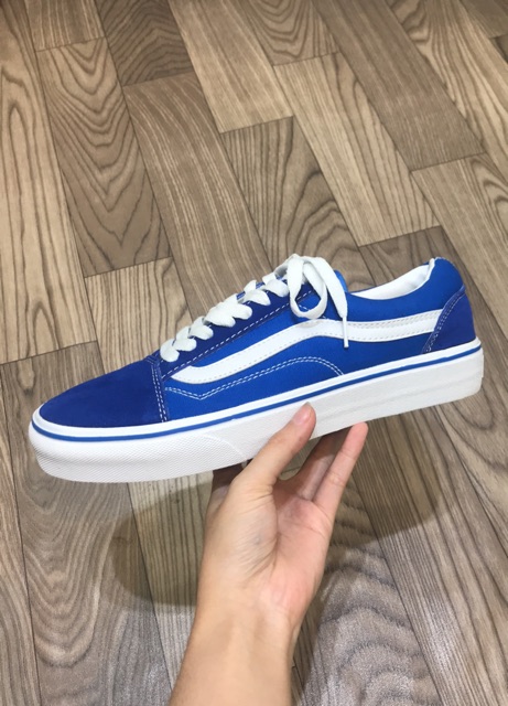 [FULLBOX - chuẩn 11] Giày Vans Old Skool màu xanh dương mũi nỉ | BigBuy360 - bigbuy360.vn
