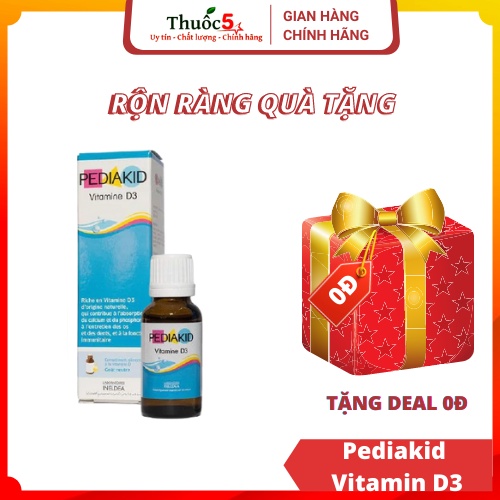 Pediakid Vitamin D3 Giải pháp cho trẻ còi xương hàng Pháp - Lọ 125ml