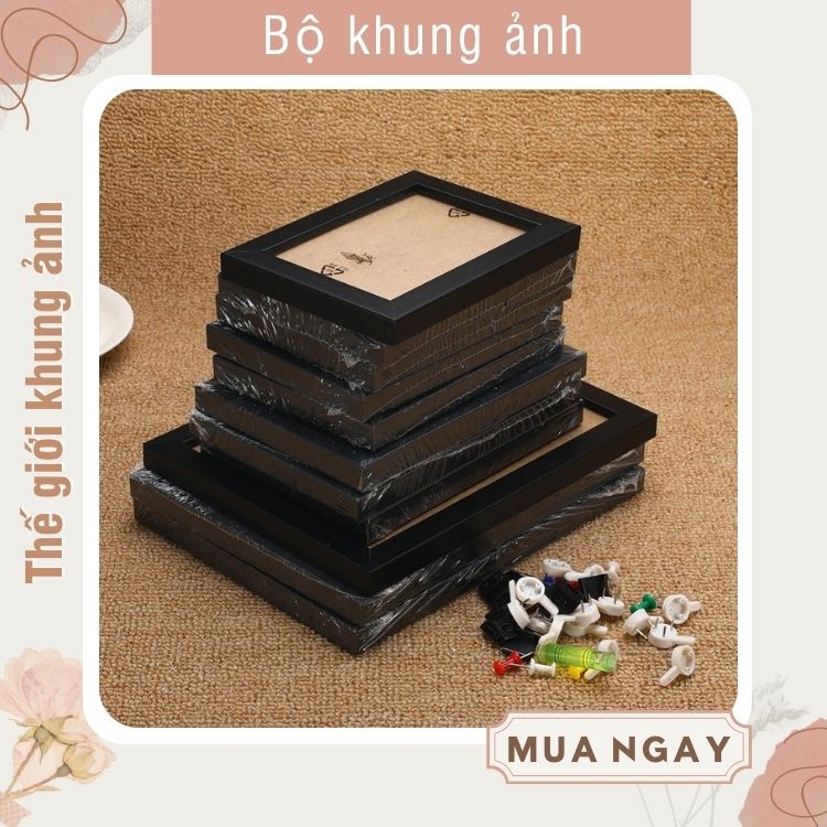 Khung ảnh bộ 11 khung 15x21 và 10x15 - Tặng đinh và móc treo tường