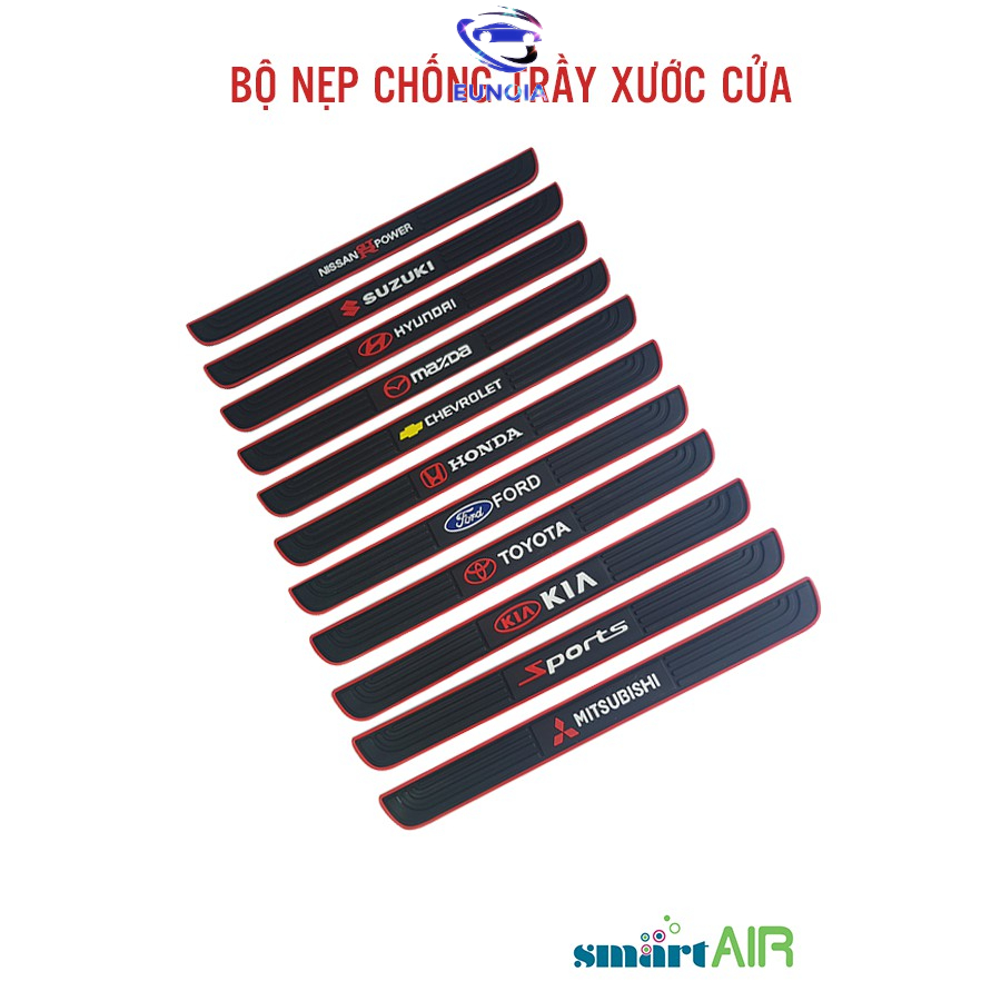 Nẹp chống xước cửa ô tô, Nẹp cửa bảo vệ bước chân cửa xe oto bộ 4 miếng theo hãng xe toyota hyundai mazda honda kia ford