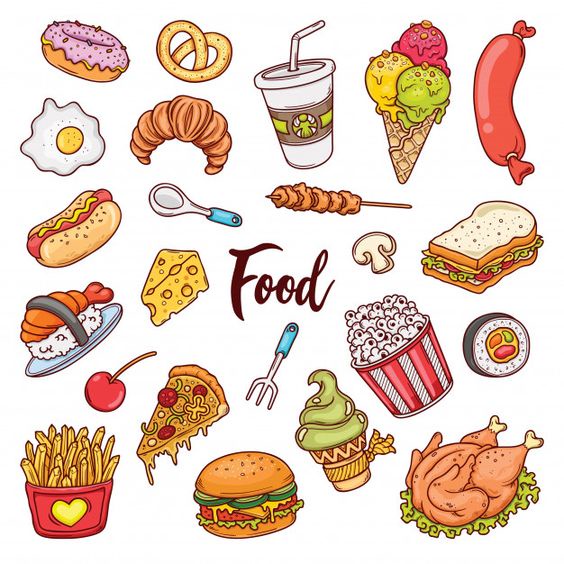 Set 50 sticker chủ đề món ngon siêu dễ thương