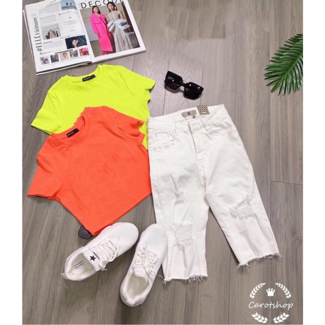 [ Mã WASTAPR giảm 10K đơn 50K] Áo thun croptop trơn chất porip xịn xò chuẩn hàng shop - Carotshop | BigBuy360 - bigbuy360.vn