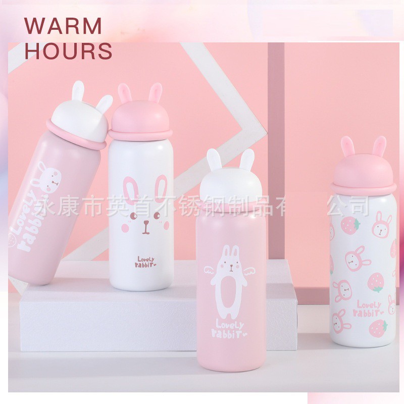 Bình giữ nhiệt tai thỏ Yinkai 400ml inox304 giữ nhiệt đến 12h
