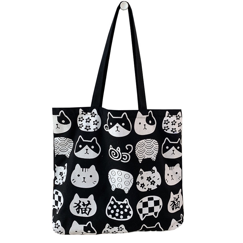 Túi Đeo Vai Bằng Vải Canvas Sức Chứa Lớn Phong Cách Nhật Bản Dễ Phối Đồ Cho Nữ